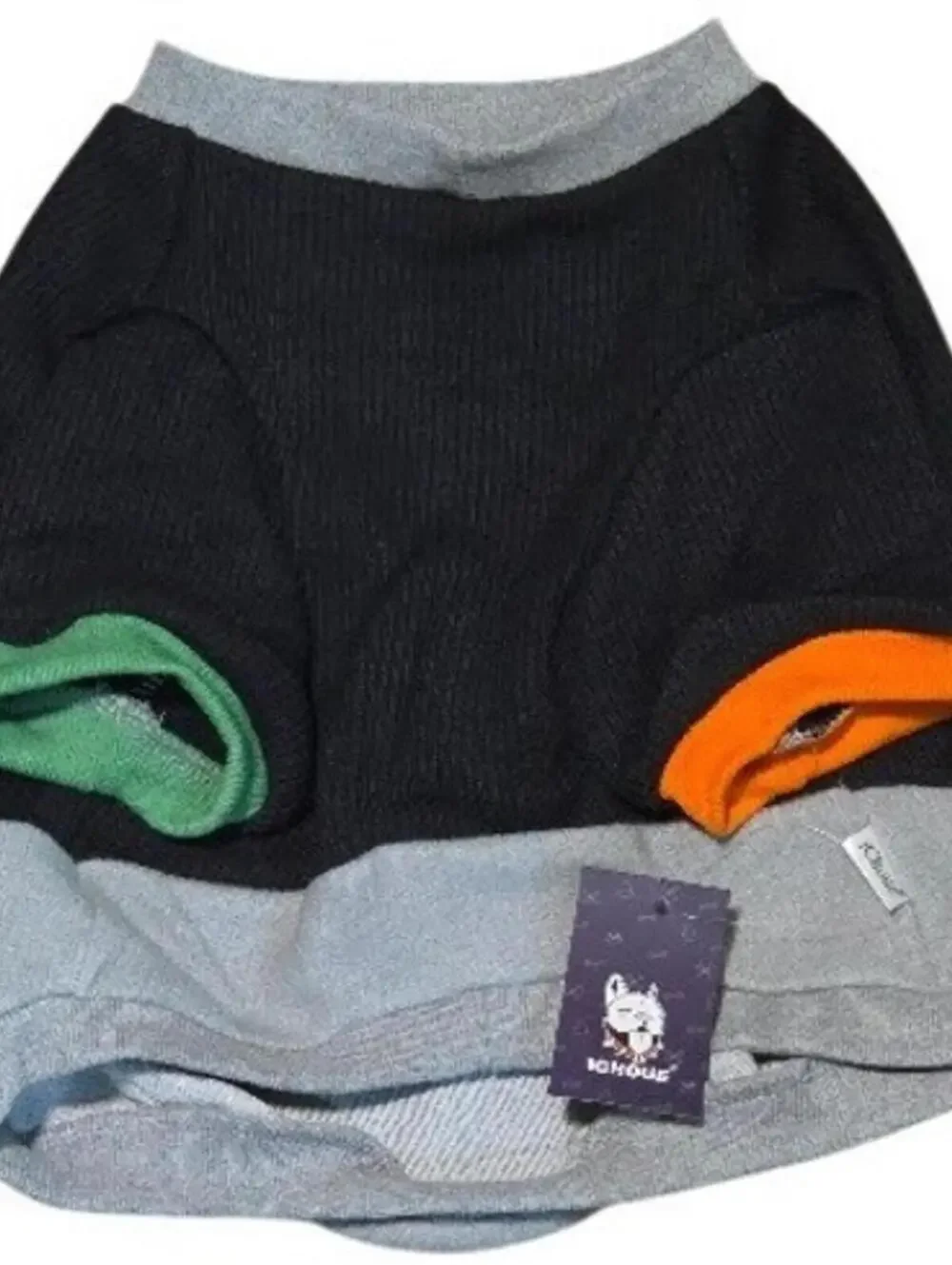 Ichoue XXL Black and Gray Cotton Dog Sweater